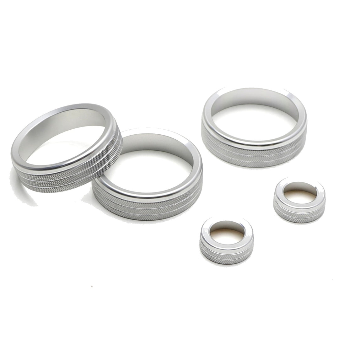 Silver Aluminum Climate and Stereo Knob Covers for 2022-2026 Subaru BRZ and Toyota GR86