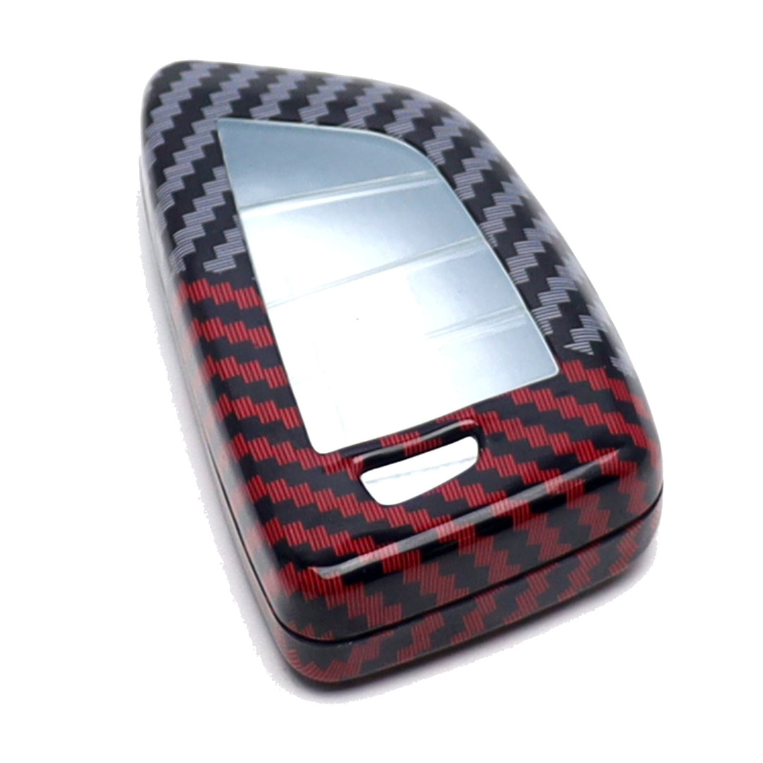 Black Red Carbon Fiber Pattern Key Fob Cover for 2016-2025 BMW 5 Series 7 Series X5 X6