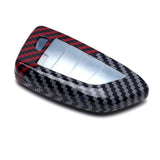 Black Red Carbon Fiber Pattern Key Fob Cover for 2016-2025 BMW 5 Series 7 Series X5 X6