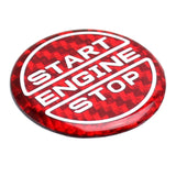Red Carbon Fiber Engine Start Stop Button Cover for 2024-2025 Ford Mustang