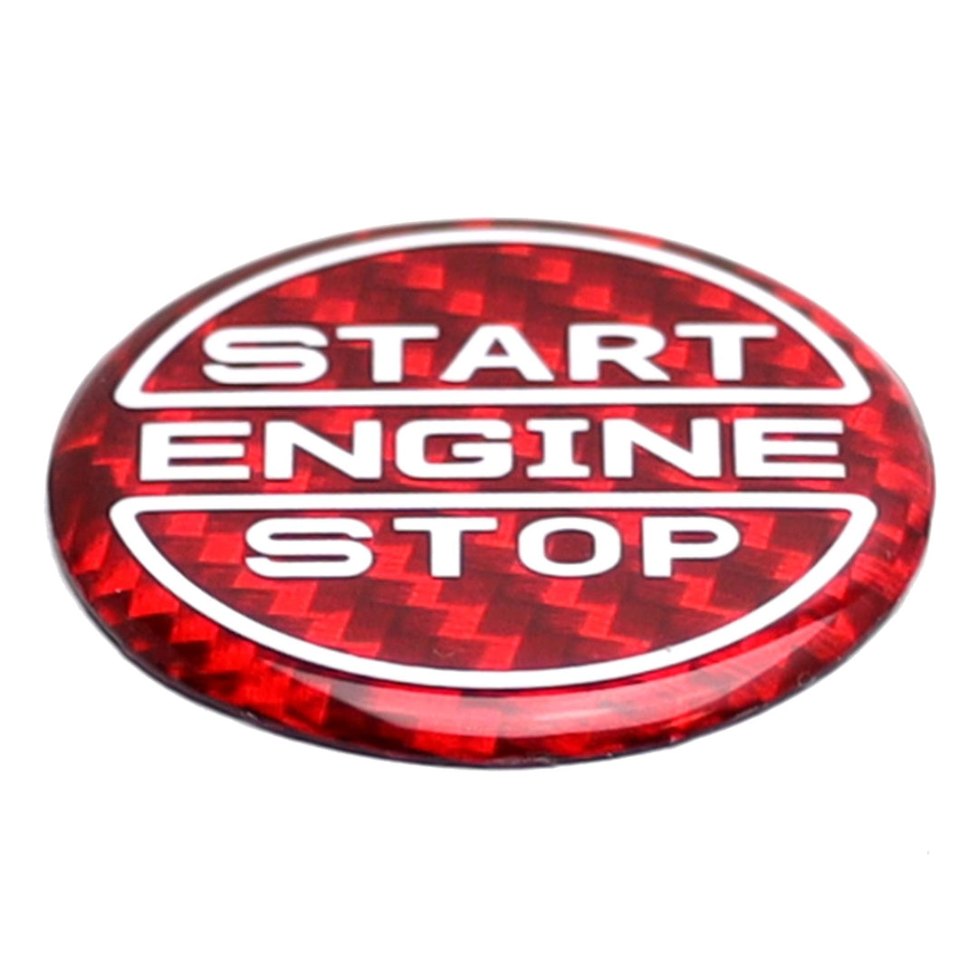 Red Carbon Fiber Engine Start Stop Button Cover for 2024-2025 Ford Mustang