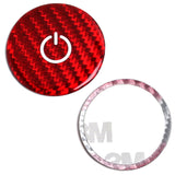 Red Carbon Fiber Engine Start Stop Button Cover for 2020-2026 Porsche Taycan and 2019-2025 911