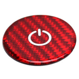 Red Carbon Fiber Engine Start Stop Button Cover for 2020-2026 Porsche Taycan and 2019-2025 911