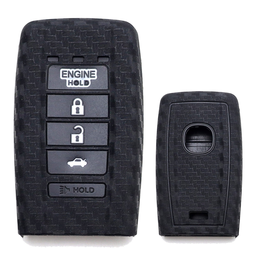 Carbon Fiber Pattern Silicone Key Cover for 2014-2021 Acura MDX RDX 5-Button Smart Key