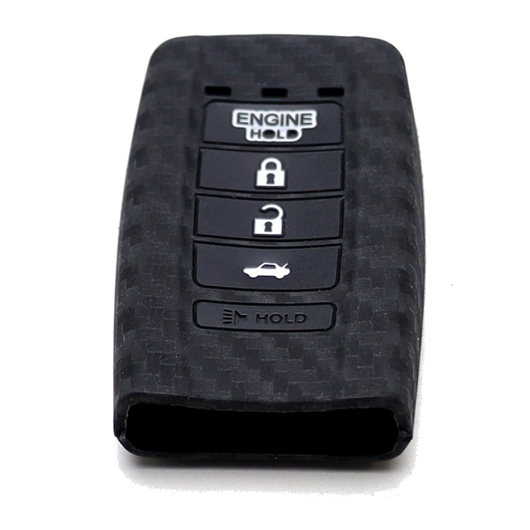 Carbon Fiber Pattern Silicone Key Cover for 2014-2021 Acura MDX RDX 5-Button Smart Key
