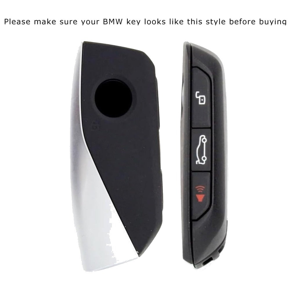 M-Color Carbon Fiber Pattern Leather Key Holder for 2023-2026 BMW X5 X7 iX 4 5 7 Series