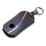 M-Color Carbon Fiber Pattern Leather Key Holder for 2023-2026 BMW X5 X7 iX 4 5 7 Series