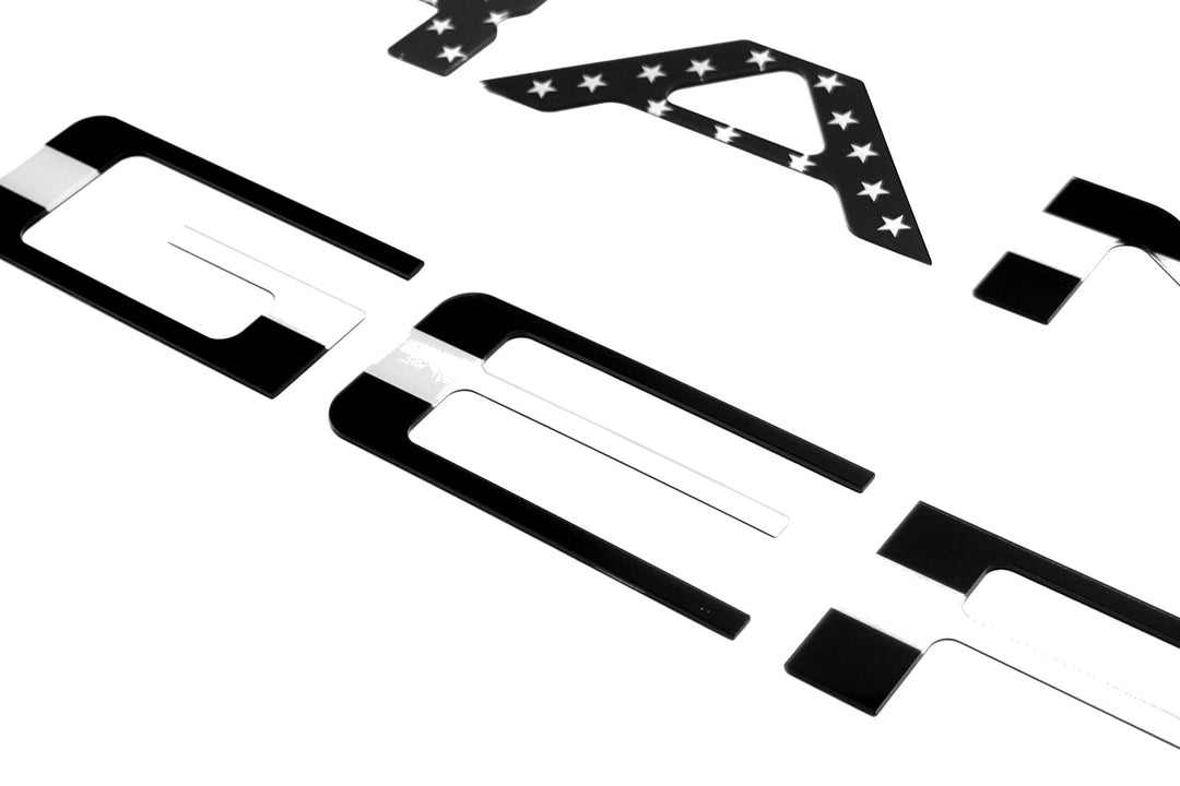 Grayscale US Flag 3D Raised Tailgate Letter Inserts for 2024-2027 Ford Ranger