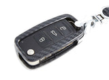 Carbon Fiber Pattern Flip Key Shell for 2015-2017 Volkswagen Jetta, Passat, Tiguan and 2015-2016 Beetle