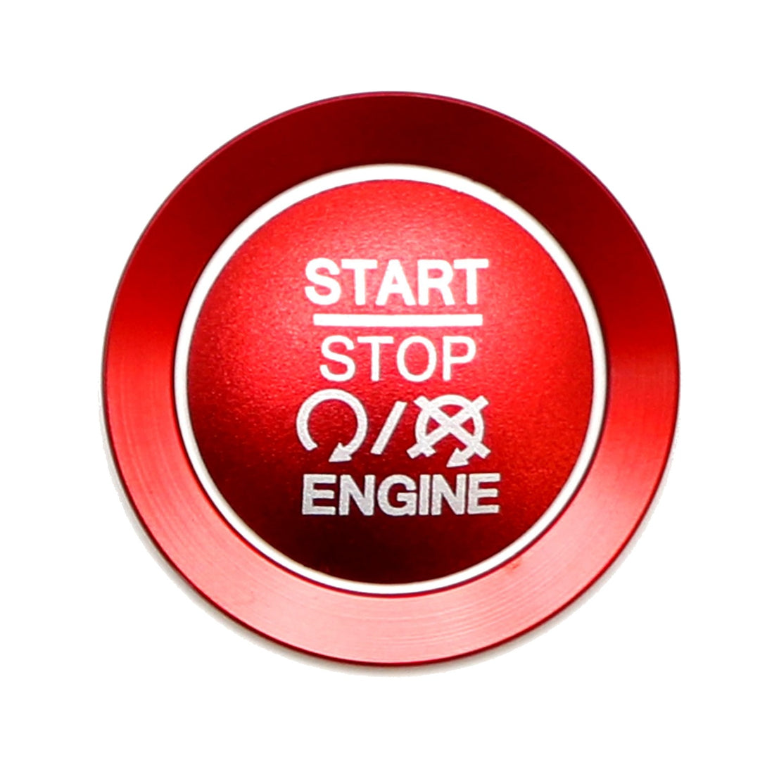Red Engine Start Button Cover and Ring for 2015-2021 Jeep Renegade, 2017-2021 Compass and Fiat 500 500L