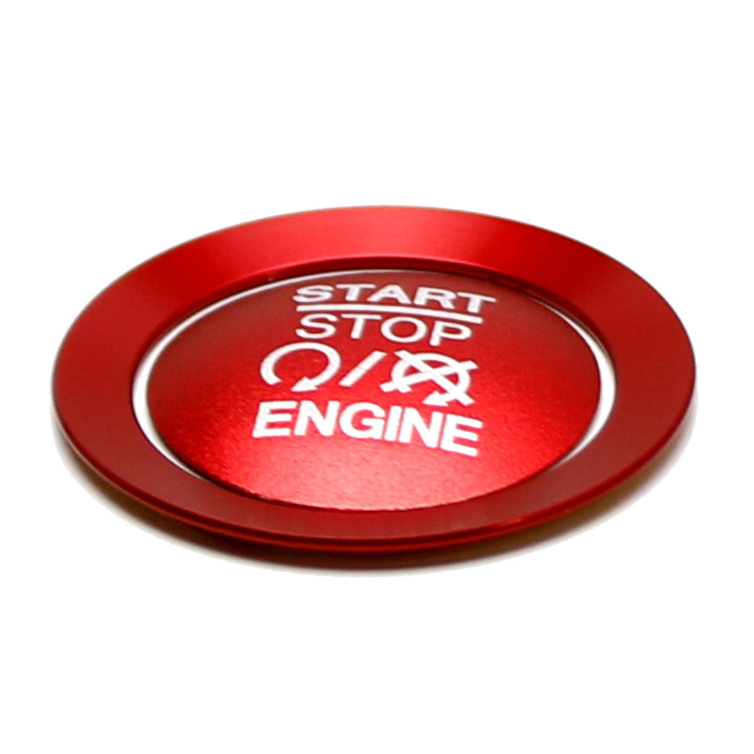 Red Engine Start Button Cover and Ring for 2015-2021 Jeep Renegade, 2017-2021 Compass and Fiat 500 500L