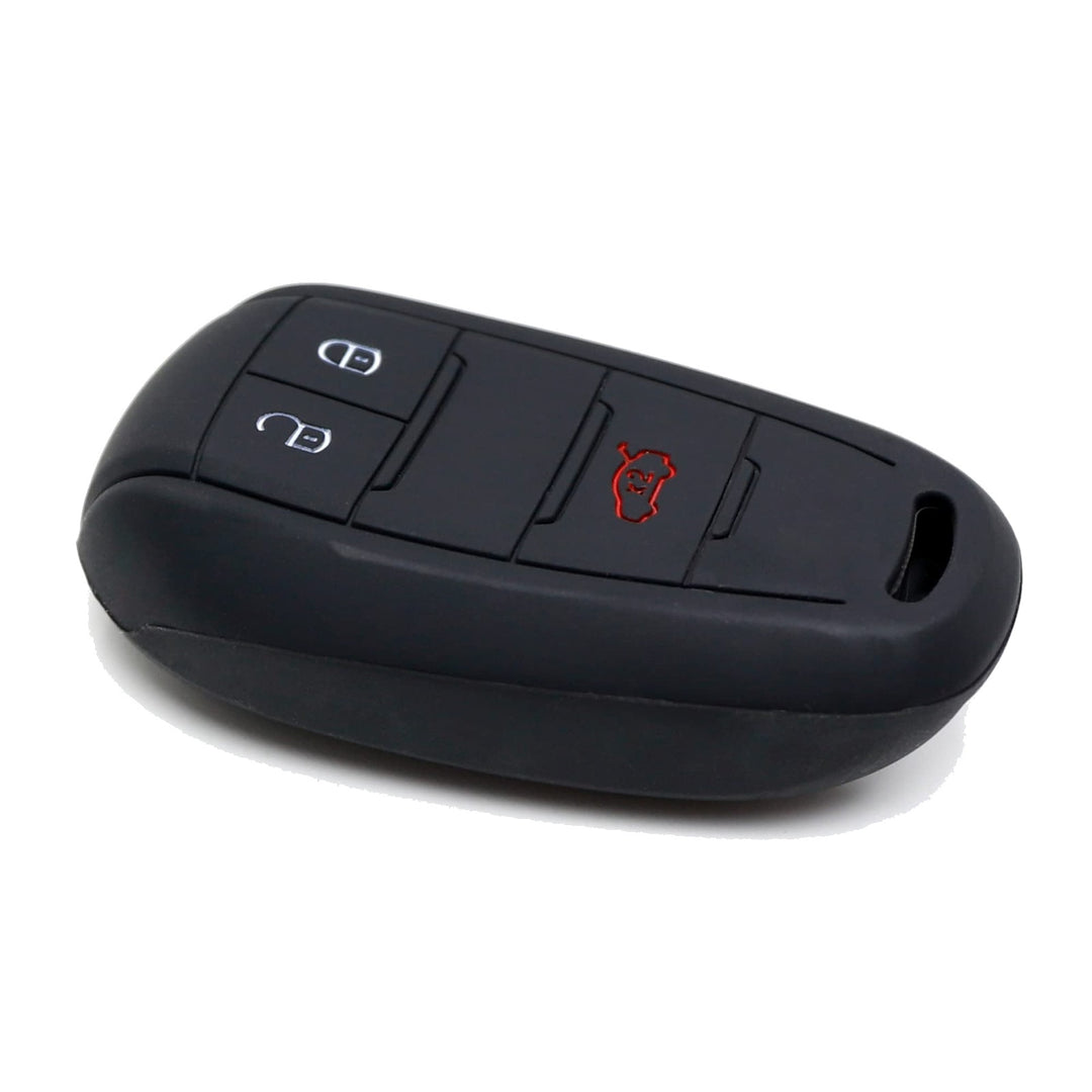 Black Silicone Key Fob Cover for 2017-2024 Alfa Romeo Giulia and Stelvio