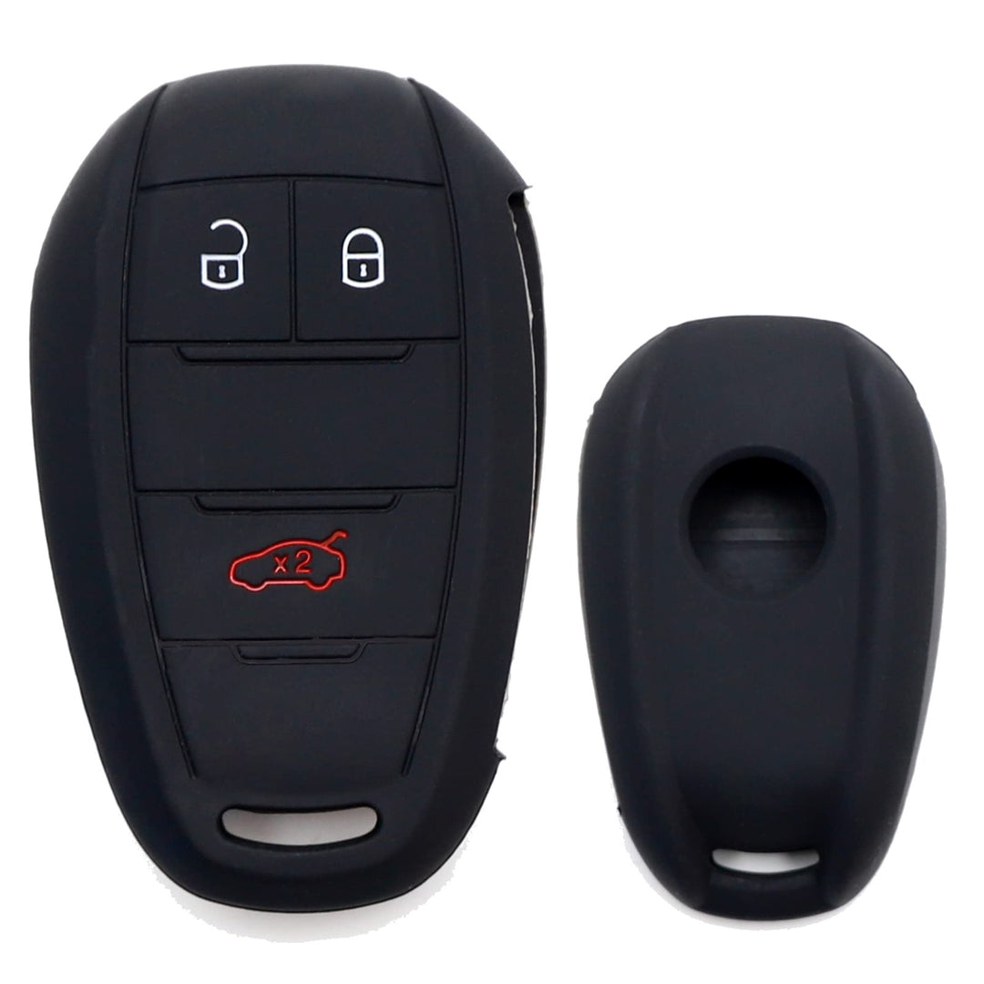 Black Silicone Key Fob Cover for 2017-2024 Alfa Romeo Giulia and Stelvio
