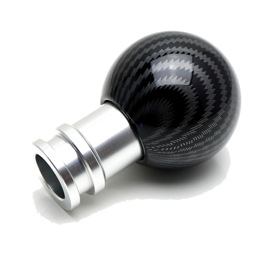 Carbon Fiber Pattern Ball Shift Knob with Silver Base
