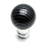 Carbon Fiber Pattern Ball Shift Knob with Silver Base