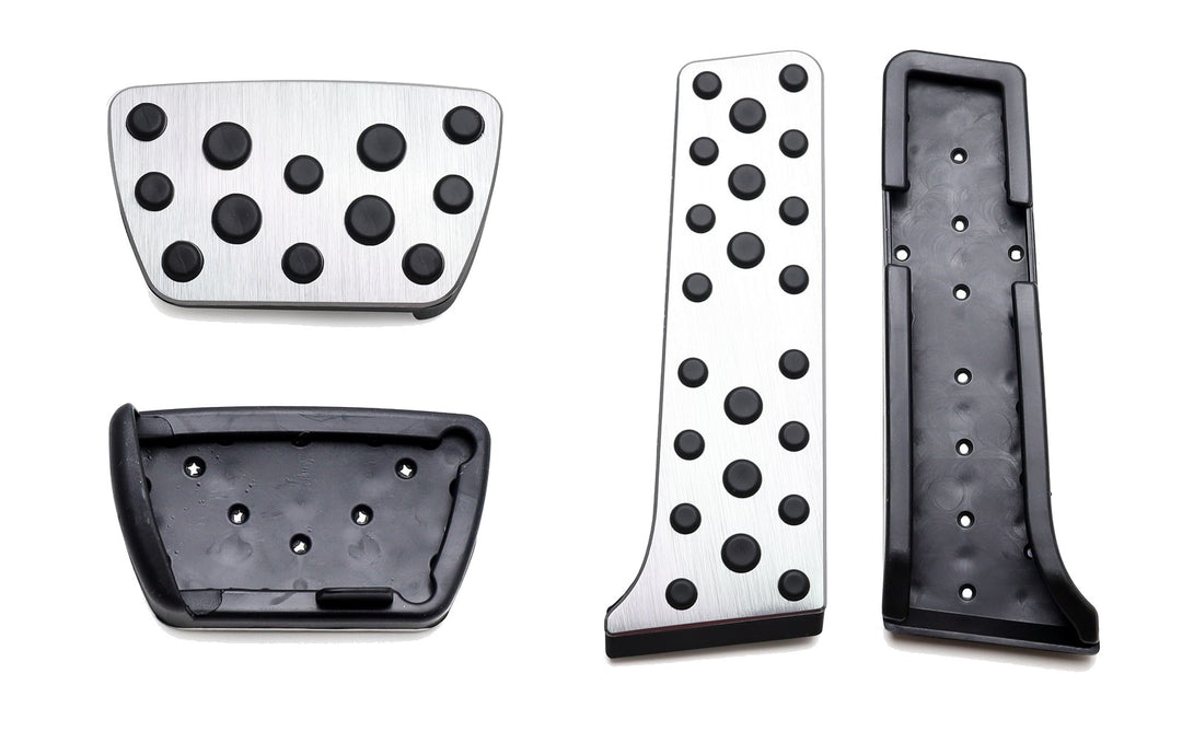 Silver Aluminum Gas and Brake Pedal Covers for 2018-2026 Toyota Camry RAV4 Highlander and Lexus ES LS