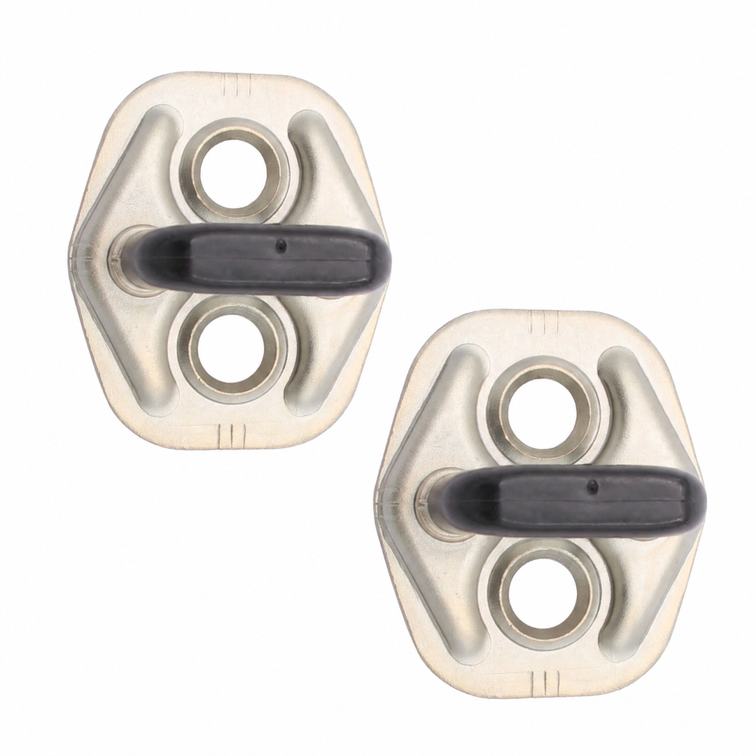 Door lock striker plate pair 80570-85E1A, view 1