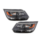 Pair For Ford Explorer Sport 2016-2018 Front Headlight Halogen W/LED DRL Black – product image