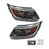 Pair For Ford Explorer Sport 2016-2018 Front Headlight Halogen W/LED DRL Black – product image 2