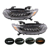 Pair Left Right Headlight Assembly for 2018-2021 Honda Accord W/ LED DRL Signal 33150-TVA-A01 – product image