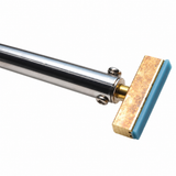 Copper T-head close-up with blue heat-buffer applicator pad fitted