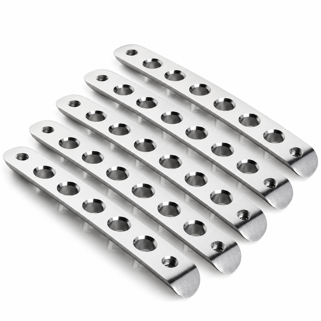 Silver Aluminum Door Handle Inserts for Jeep JK, 5-Piece Set