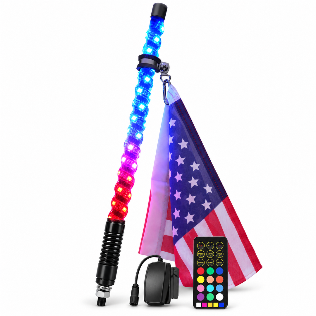 2-Foot RGB Whip with Integrated Spring Base, Single