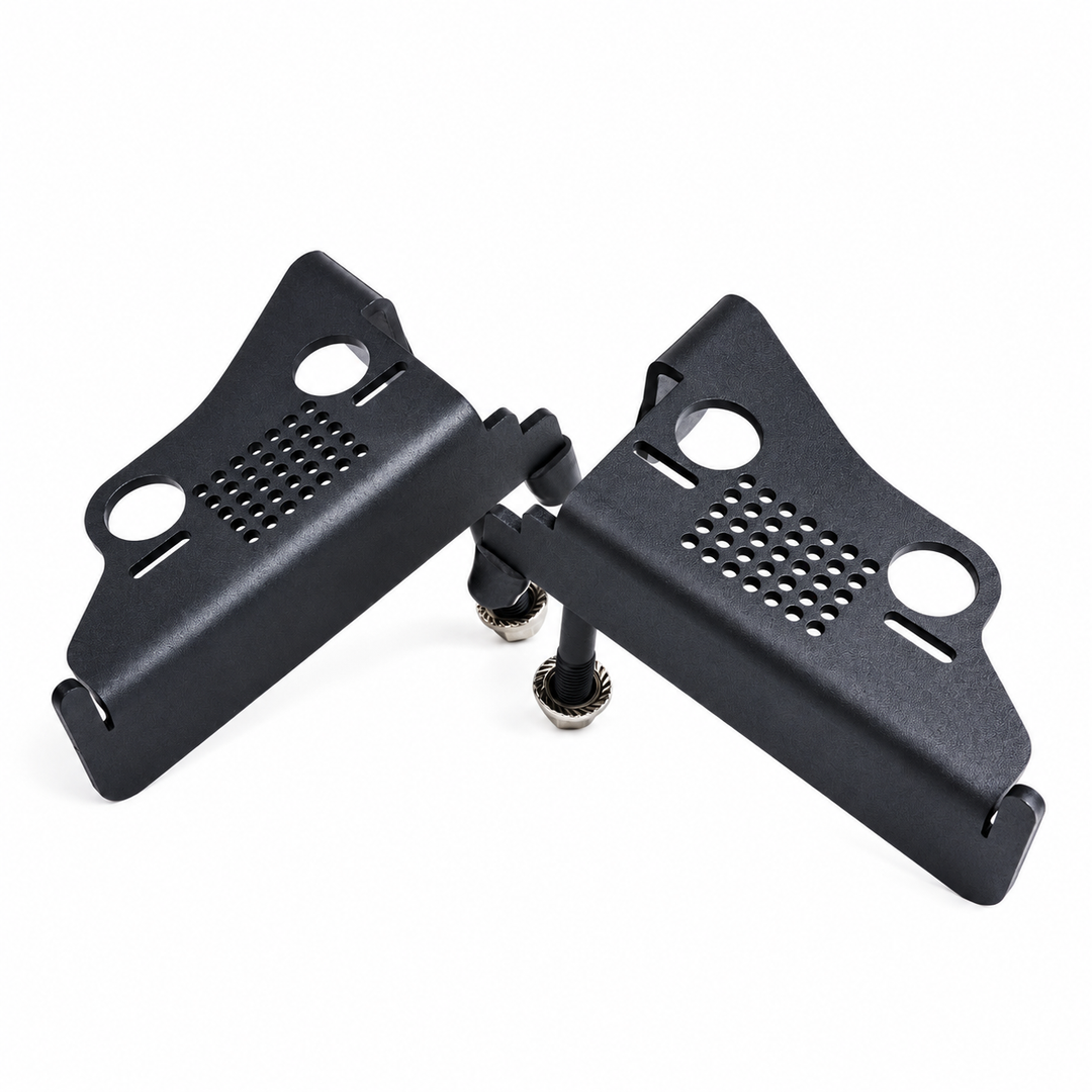 Perforated Steel Door Hinge Foot Pegs for Jeep Wrangler JK 2007–2018, Pair