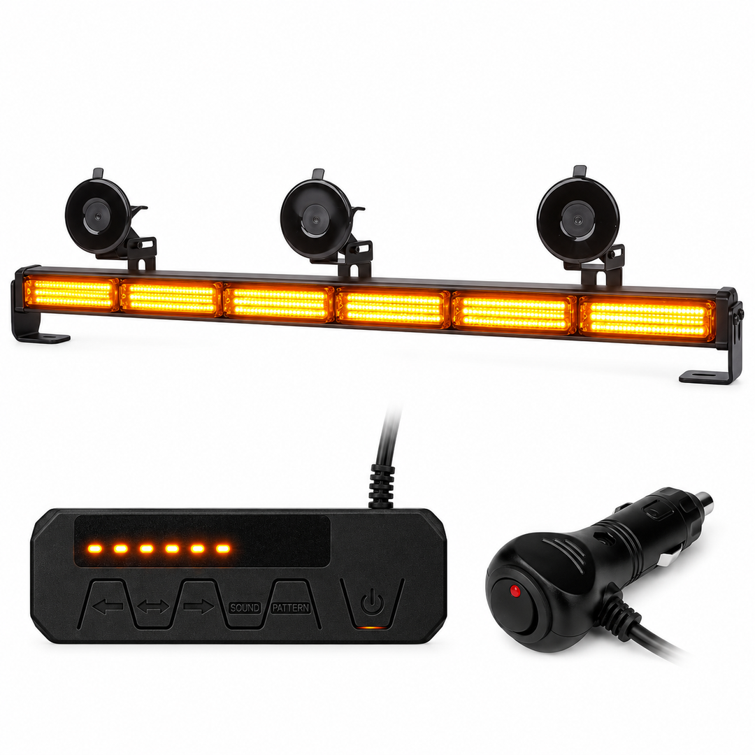 35-Inch Amber 6-Module COB Traffic Advisor Strobe Bar