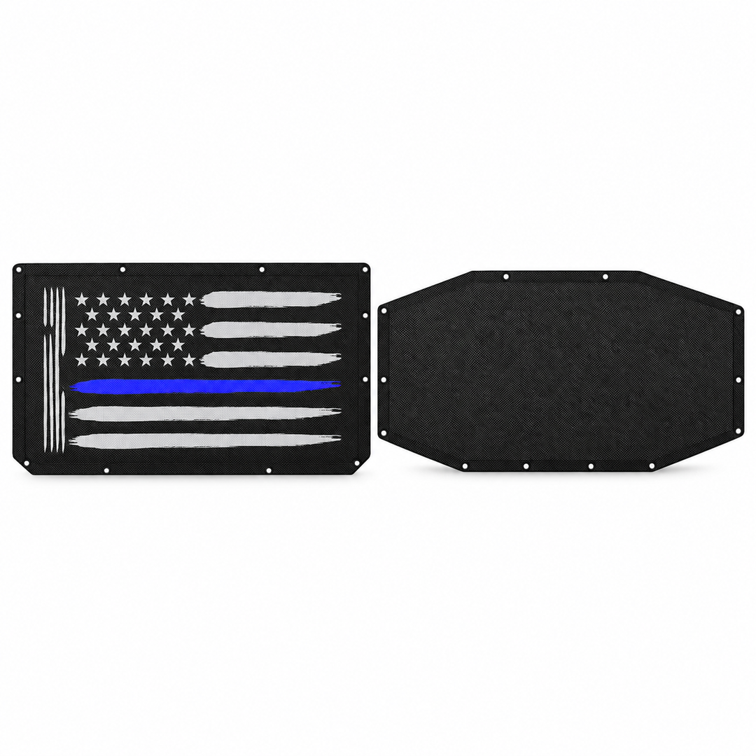 Blue Line Flag Mesh Sunshade Set for Jeep Wrangler JLU 2018–2026
