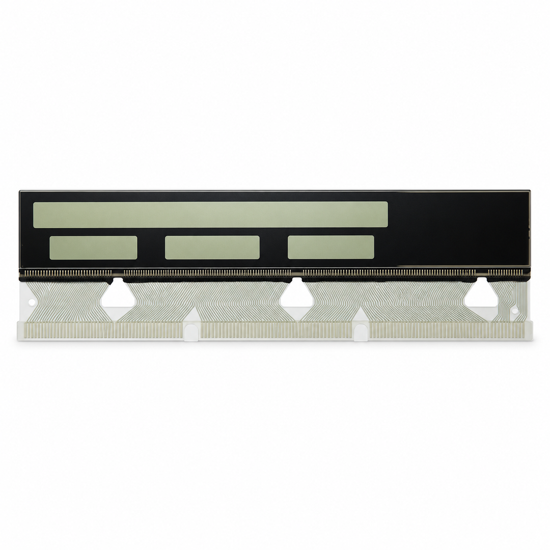 Front view of Range Rover L322 instrument cluster LCD display and ribbon cable