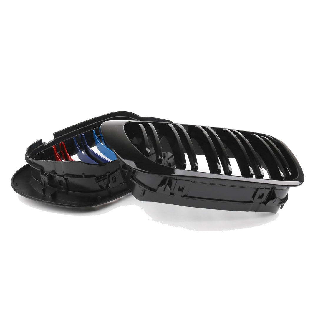 Tri-Color Dual Slat Kidney Grille for 2000-2002 BMW 3 Series E46 Coupe and 2001-2006 M3