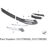 Front Bumper Fog Light Grille Trim for 2017-20 BMW G30 5-Series Gloss Black