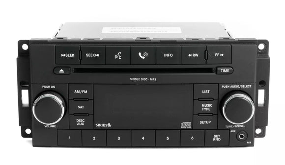 2011-2012 Chrysler Dodge Jeep AM FM CD Satellite Radio Aux P68021161AE RES