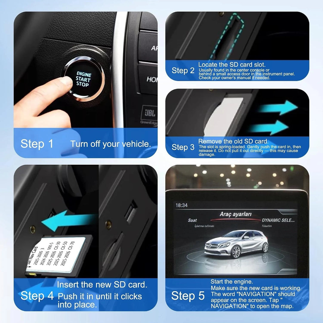 2026 Navigation SD Card Update USA/CAN Maps for Mazda CX-50, CX-30, MX-5