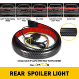 Carbon Fiber LED Car Tail Brake Light Strip Rear Spoiler Lip Trim Universal Red New