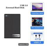 4TB Portable External Storage Hard Drive USB 3.0 High-Speed Mobile HDD