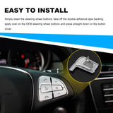 12Pcs Steering Wheel Button Trim for Mercedes Benz C, V, GLC Class - Silver