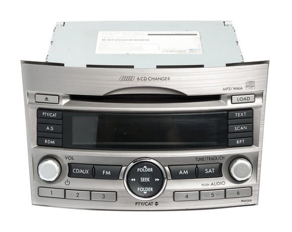 2010-12 Subaru Legacy AM FM Radio XM 6 Disc CD Player 86201AJ60A Option PE605U6
