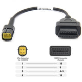 OBD2 Adapter Lead 4Pin to 16Pin Diagnostic Connector Cable for Kubota Tractor