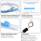 NEW 2x 60cm APP RGB Slim Sequential Flexible LED DRL Turn Signal Headlight Strip