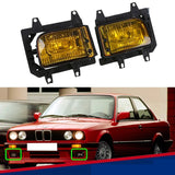 Set of 2 French Yellow Amber Foglights Fog Light for BMW E30 318I 325i 63171385945 63171385946