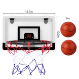 Indoor Mini Basketball Hoop Set + Electronic Scoreboard + 2 Balls Home/Office/Dorm Room