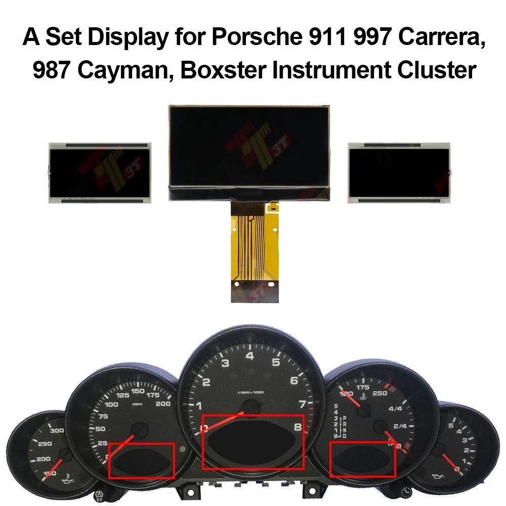 Full Instrument Cluster Display Set for Porsche 997 911 Carrera 987 Ca ...