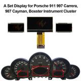 Full Instrument Cluster Display Set for Porsche 997 911 Carrera 987 Cayman Boxster