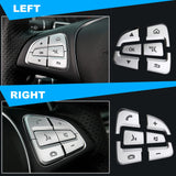 12Pcs Steering Wheel Button Trim for Mercedes Benz C, V, GLC Class - Silver