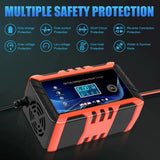 Heavy Duty Car Battery Charger Tender 12V/24V Smart Automatic Intelligent Pulse Repair