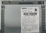 2012-2013 Nissan Maxima AM FM Radio 6 Disc CD Player Auxiliary Input 281859DB0B