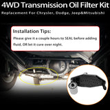 5179267AC Transmission Filter Kit 4WD Deep Pan for 1999-18 Chrysler Dodge Ram Jeep