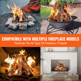 8 Pcs Gas Fireplace Logs Set Ceramic Wood Oak Logs Indoor or Outdoor